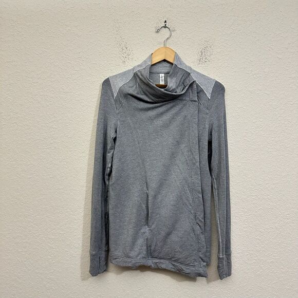 LULULEMON Coast Wrap Jacket Heather Gray Mock Neck Stretch Athleisure - Picture 1 of 15